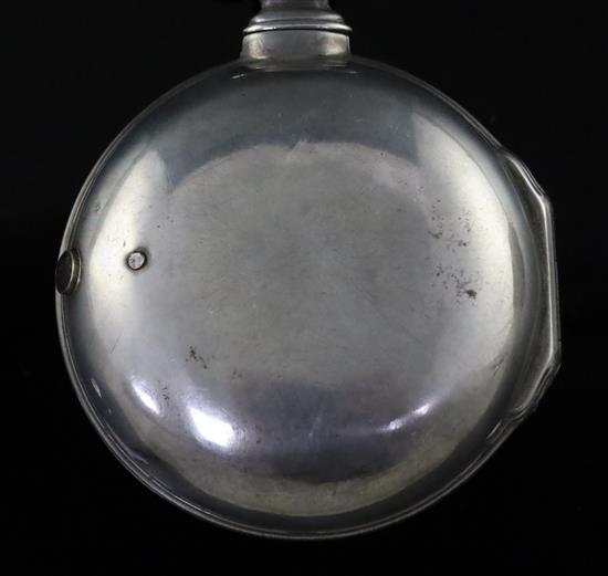 Richard Payne, London, a George II silver pair-cased keywind verge pocket watch, No, 20871, with gilt Roman dial,